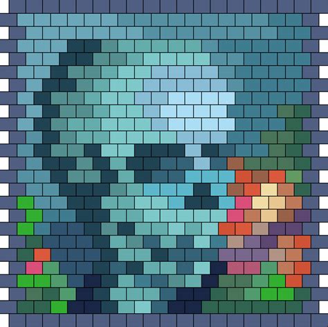 Minecraft Skull Painting Bead Pattern | Peyote Bead Patterns | Misc Bead Patterns