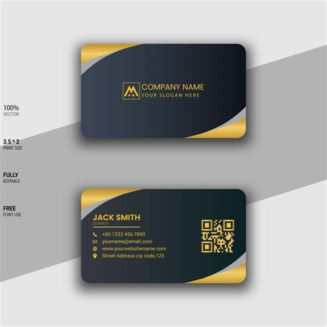 Premium Vector | A business card with a gold and black background