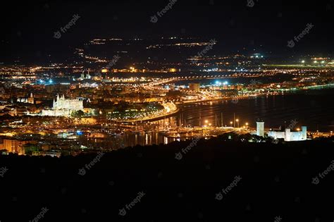 Premium Photo | Panoramic night view of the bay