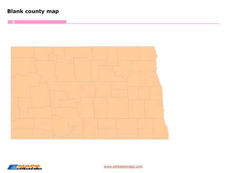 North Dakota county map - Editable PowerPoint Maps