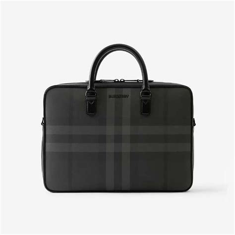 Burberry Men Slim Ainsworth Briefcase-Gray