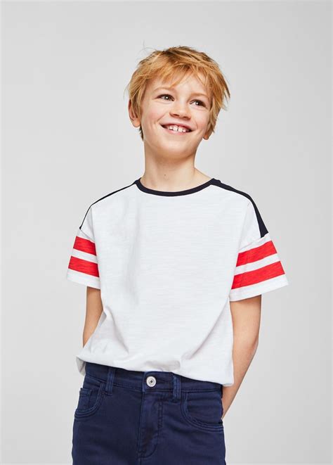 T-shirt combinada riscas - Menino | Mango Kids Portugal | Boys clothes style, Kids sportswear ...