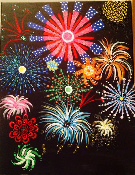 Fireworks acrylic | Firework painting, Diwali painting, Fireworks