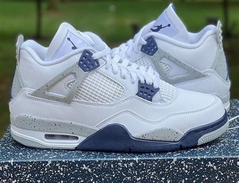 Air Jordan 4 Retro GS midnight Navy Sneakers / AJ4 - Etsy Australia