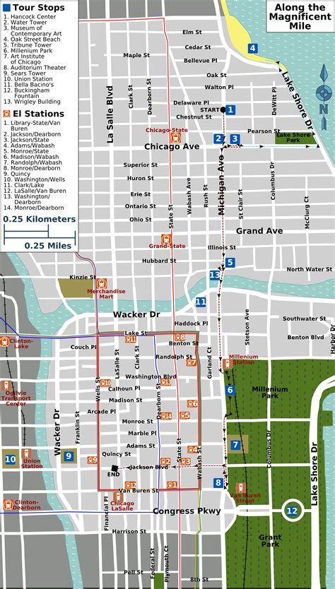 Magnificent Mile Map Printable | Printable Map of The United States