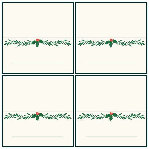 Christmas Place Cards - 10 Free PDF Printables | Printablee