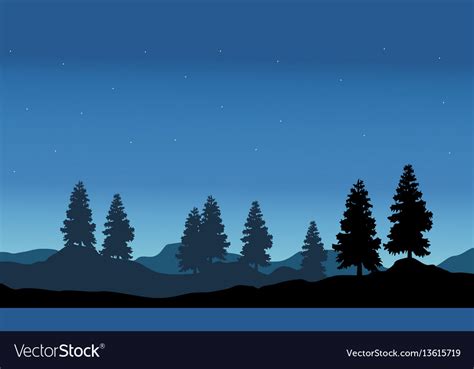 Nature landscape silhouette Royalty Free Vector Image