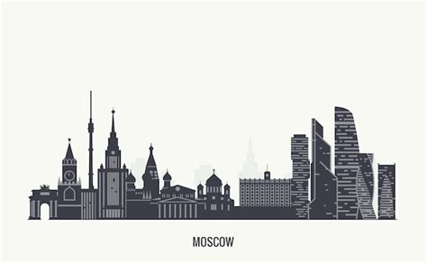 Premium Vector | Moscow skyline silhouette