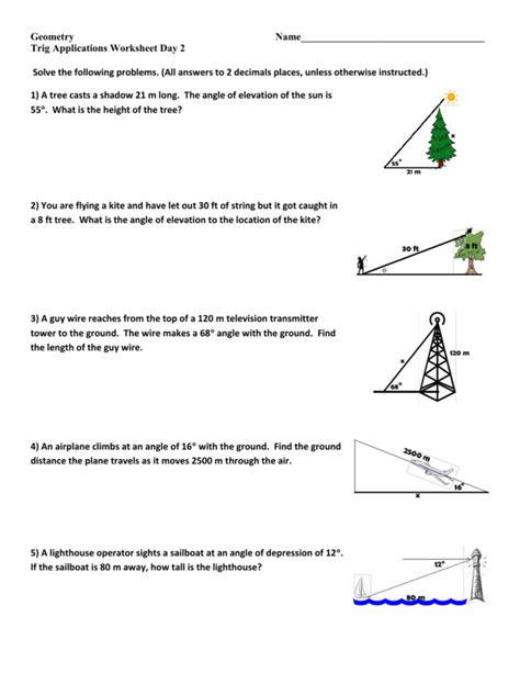 Right Triangle Word Problems Worksheet — db-excel.com