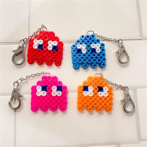 Pacman Ghosts Set Perler Bead Art Keychain Backpack Bling - Etsy