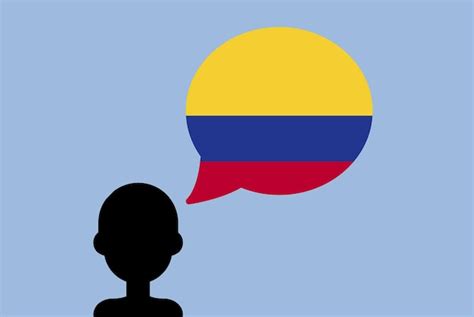 Premium Vector | Colombia flag with speech balloon silhouette man with ...