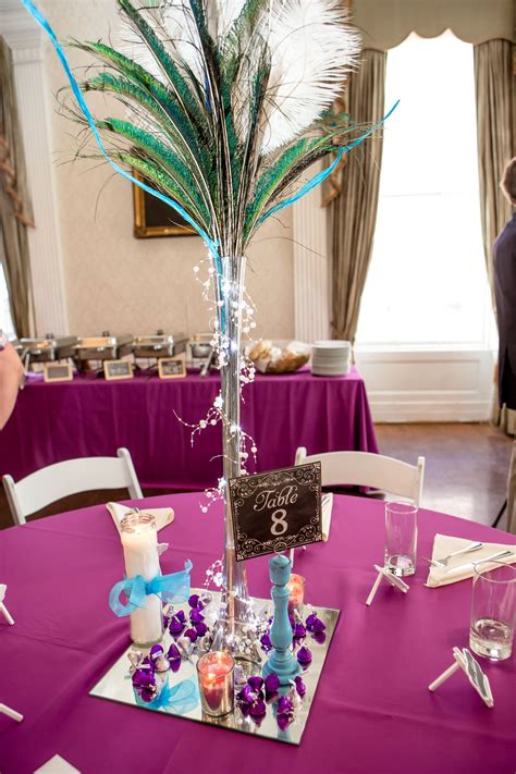 Peacock and Ostrich Feather Centerpiece for Peacock themed parties! - clients.81designstudio.com