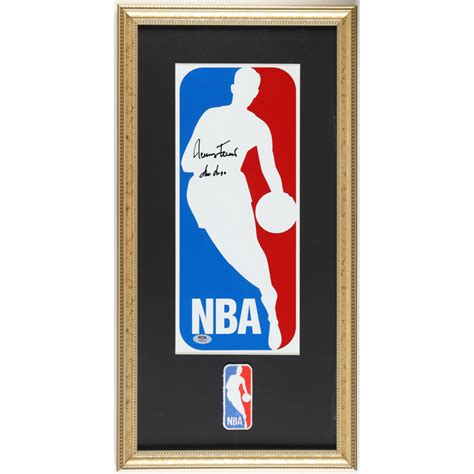 Jerry West Signed NBA Logo Custom Framed Photo Display With Cloth NBA ...