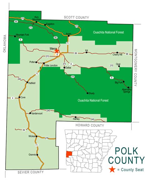 Polk County Map - Encyclopedia of Arkansas