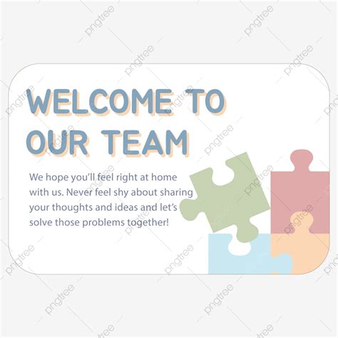 Template Of Greeting Card Welcome To Our Team In Company Template Download on Pngtree