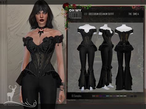 The Sims Resource - OH MY GOTH_OBSCURUM OCEANUM OUTFIT | Sims 4 dresses ...