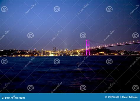 Istanbul Bosphorus View at Night Stock Photo - Image of landmark, night: 110776580