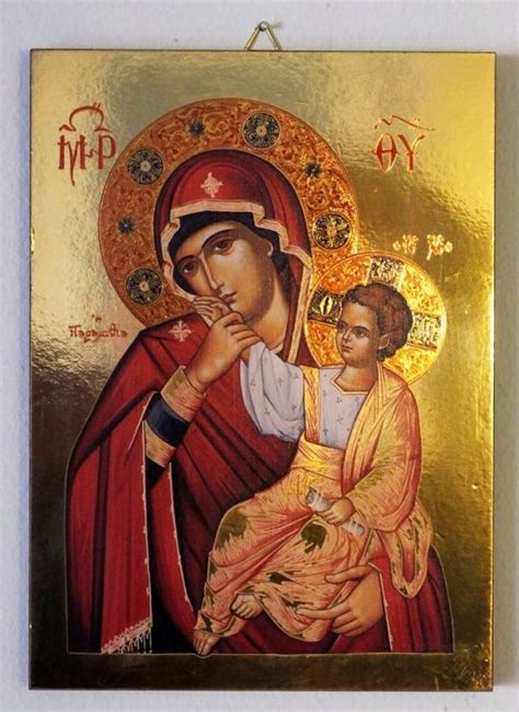 Old style Byzantine-Greek Orthodox icon of Mother Mary and - Catawiki