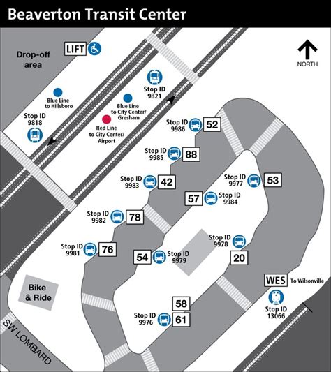 Map of Beaverton Transit Center | Light rail station, Light rail, Station