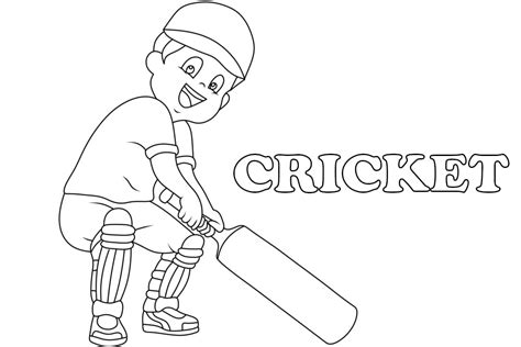 Happy Boy Plays Cricket coloring page - Download, Print or Color Online ...