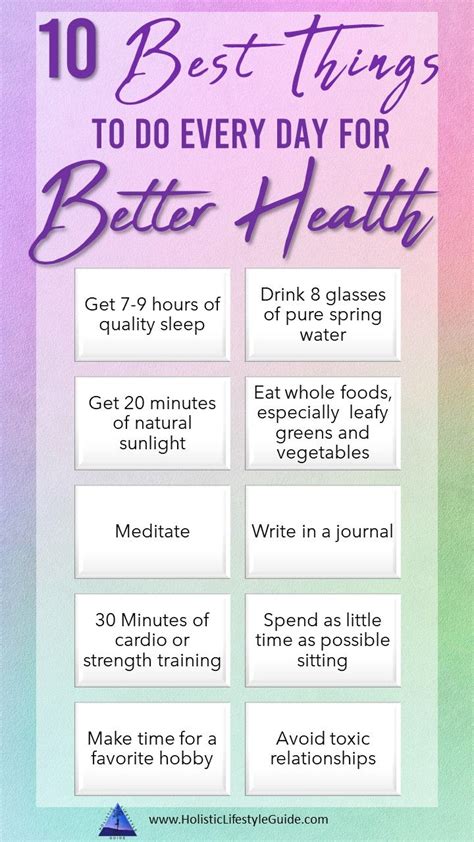 10 Best Things To Do Every Day For Better Health | Health and wellness ...