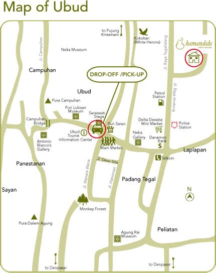 Map - Kamandalu Ubud - Resort and Spa in Bali