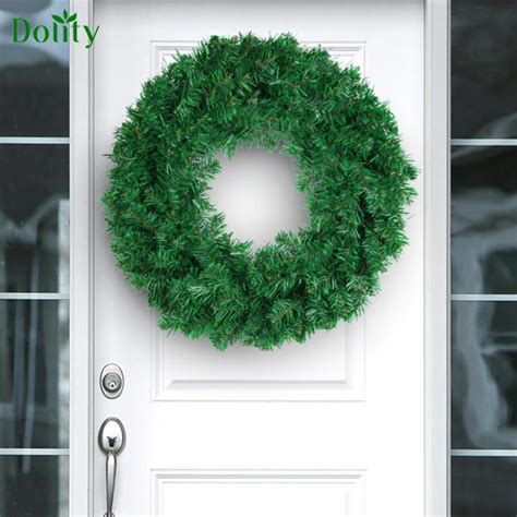 Dolity Front Door Wreath Green Holiday Wreath Vivid for Windows, Stairs ...