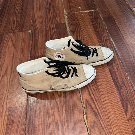 Converse Men's Tan and Black Trainers | Depop