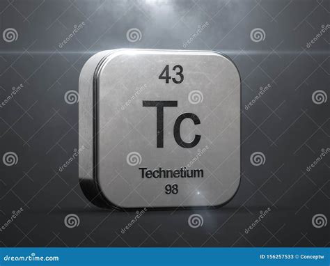 Technetium On Periodic Table Of Elements, Metal With Symbol Tc Vector ...