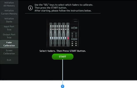 DM3 Series | Fader Calibration screen