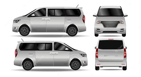 Premium Vector | Beautiful white van vector illustration