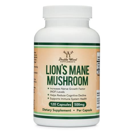 Lions Mane Mushroom Capsules (Two Month Supply - 120 Count) Organic and Vegan Supplement ...