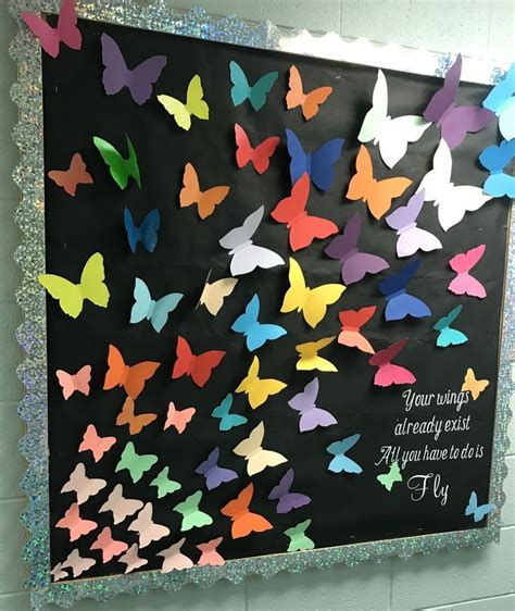 Butterfly Bulletin Board 77B | Butterfly bulletin board, Diy classroom ...