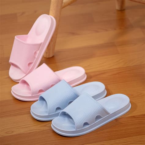 2 Pair of Slippers Womens Shower Sandals Shoes Bath Slippers Quick Drying Anti-Slip Slipper Soft ...