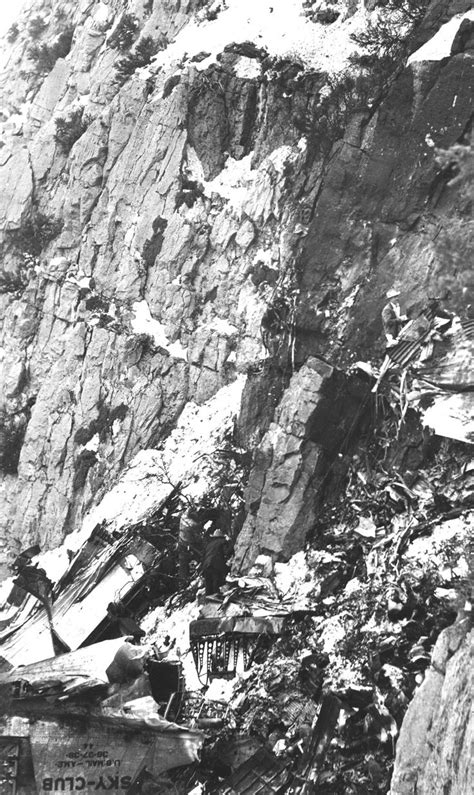 an old black and white photo of a mountain side with debris on the ...