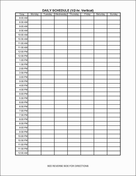 24 Hour Planner Template