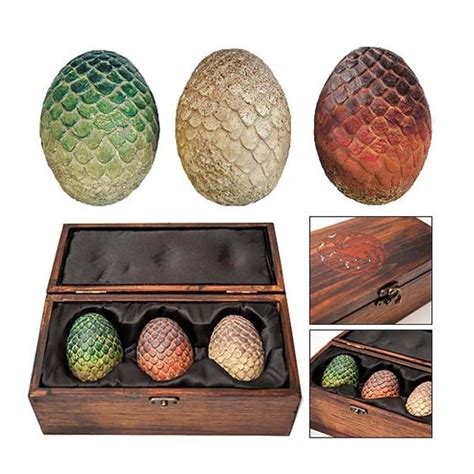 Game of Thrones Dragon Egg Prop Replica Set in Wooden Box by Animewild