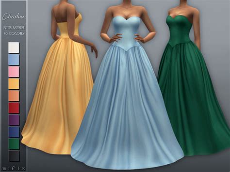 Sifix's Christine Gown | Sims 4 dresses, Ball gowns, Gowns