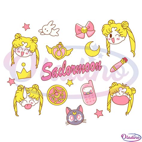 Sailor Moon Sticker Bundle Svg Digital File Sailor Moon Png | Sexiz Pix