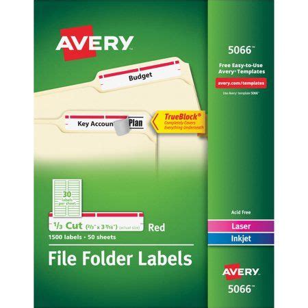 avery file folder labels, white