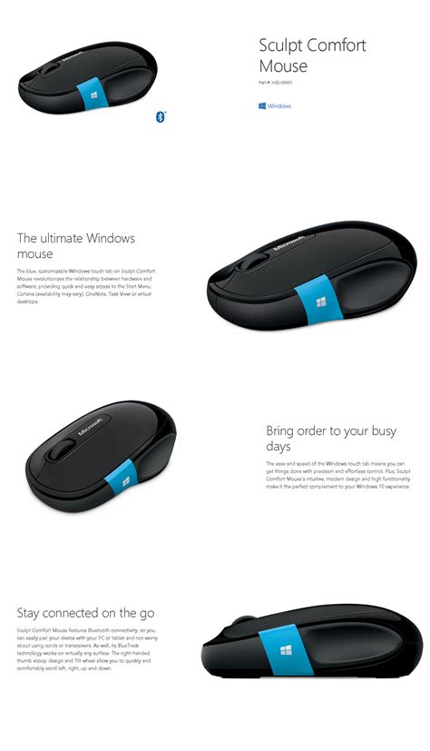 Microsoft Sculpt Comfort Bluetooth Mouse Black H3S-00005 | shopping ...