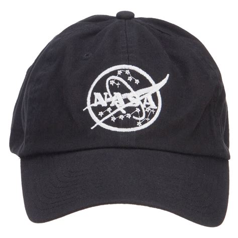 White NASA Logo Embroidered Low Cap | NASA Designed | e4Hats – e4Hats.com