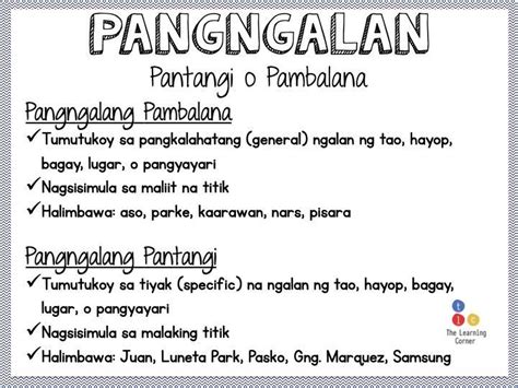 Punan ng angkop na pangngalang pantangi o panggalang pambalana. bolpen ...