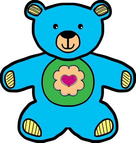 Blue teddy bear drawing vector illustration Vectors graphic art designs in editable .ai .eps ...