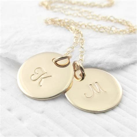 14k Gold Monogram Necklace Personalized | semashow.com