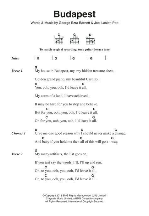 Budapest by George Ezra - Guitar Chords/Lyrics - Guitar Instructor