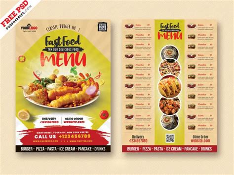 Food Menu Card Design PSD Freebie | PSDFreebies.com