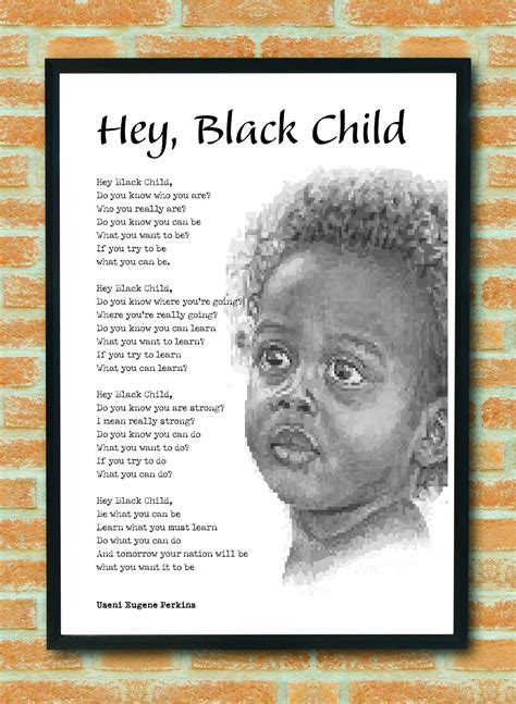 HEY BLACK CHILD Black African-american Inspirational Poem for - Etsy UK