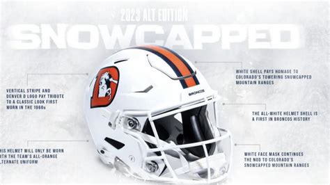 See the Broncos' new 'snowcapped' 2023 alternate helmet