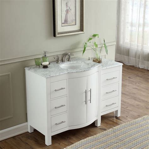 54 Bathroom Vanity / 54 Single Shaker White Solid Wood Bathroom Vanity 54 Single Bathroom ...